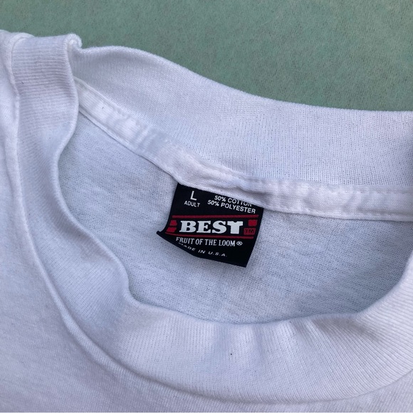 Vintage 90s fruitoftheloom graphic tee single stitch pins and pals bowling camp - Picture 3 of 3